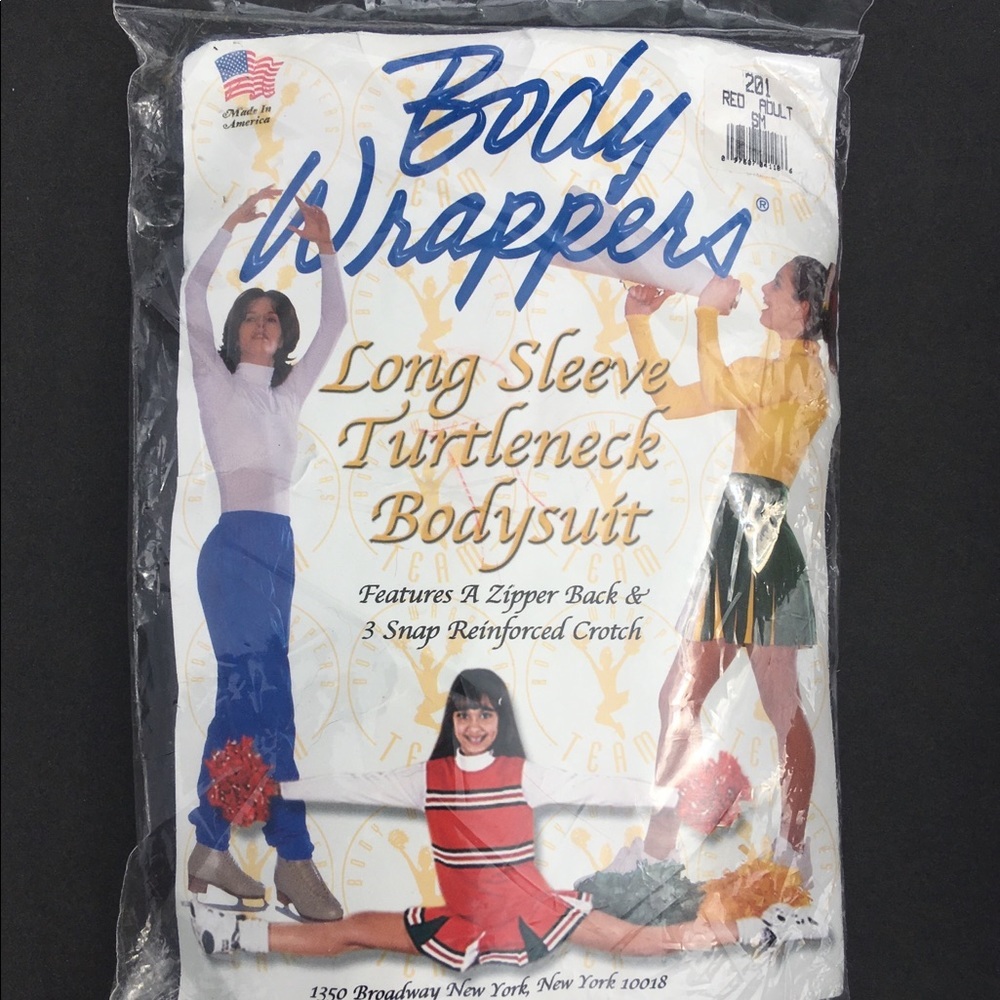Body Wrappers Bodysuit Turtleneck Adult Small Red Long Sleeve 201 Open Packa…